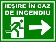 Placuta pentru iesire in caz de incendiu spre dreapta